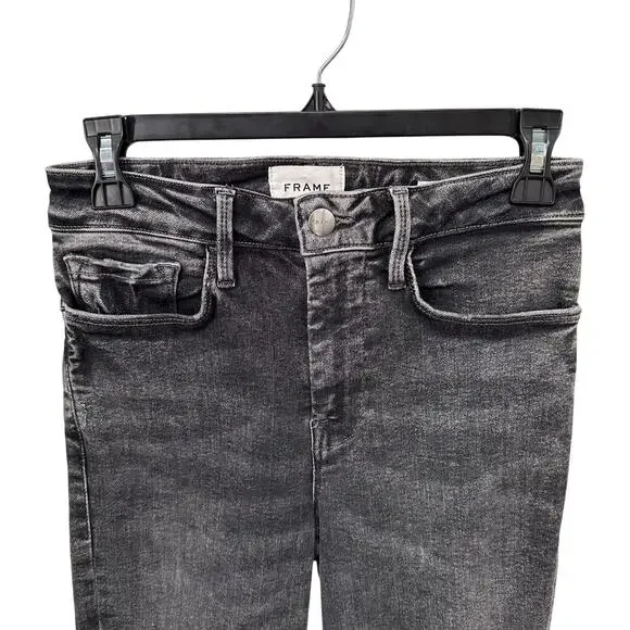 FRAME DENIM New Le One High Waist Gray Washed Crop Skinny Jeans // 1 - Picture 3 of 9